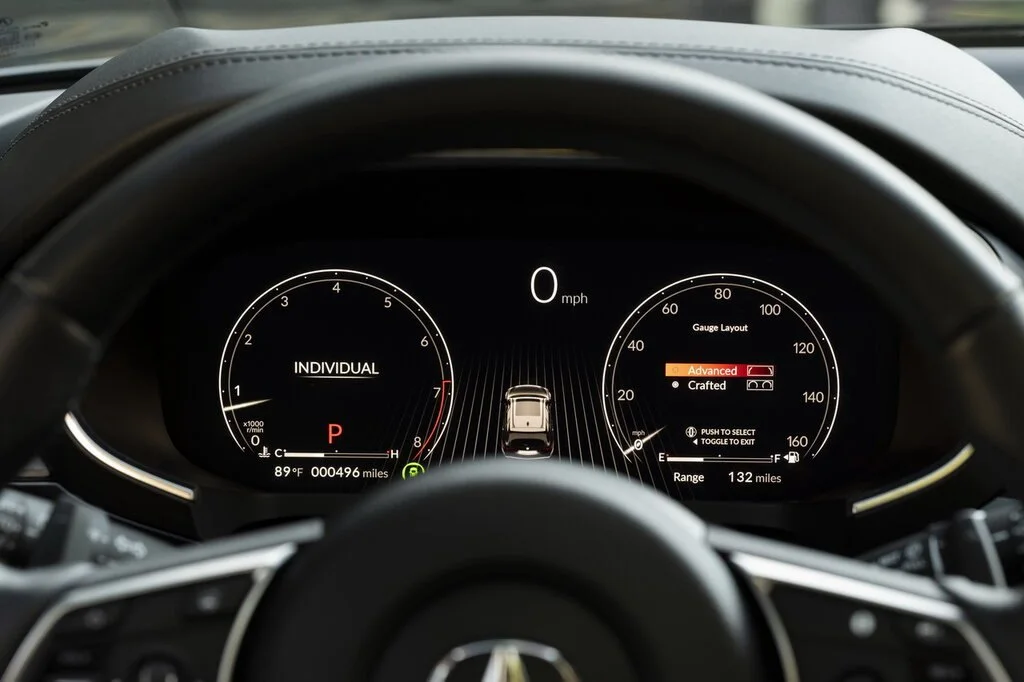 Фото Acura MDX (2024) — приборная панель. Цифровые приборы за рулём — то, что видит водитель Acura MDX (2024) — приборная панель