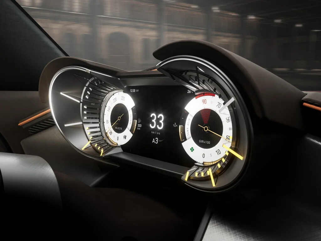Фото Alfa Romeo 33 Stradale (2024) — приборная панель. Цифровые приборы за рулём — то, что видит водитель Alfa Romeo 33 Stradale (2024) — приборная панель