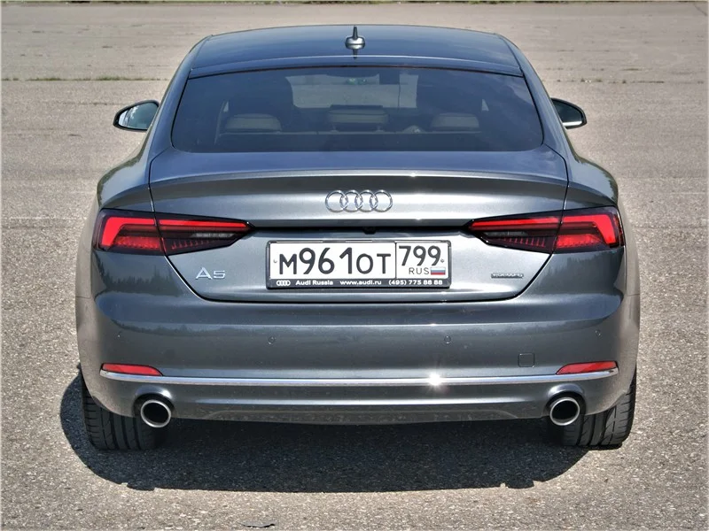 Audi A5 Sportback 2016-2024: вид сзади. Audi A5 Sportback 2016-2024 — вид сзади