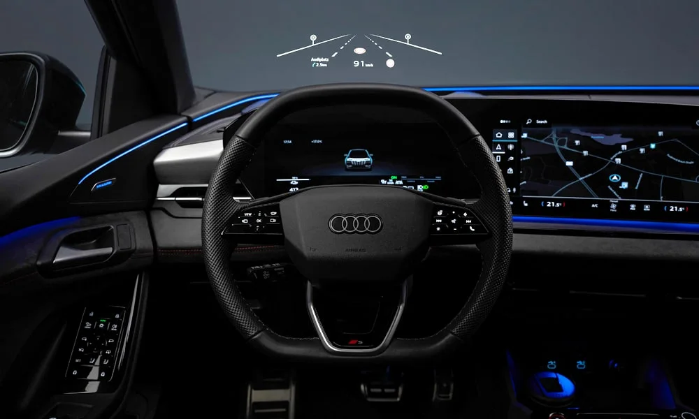 Фото Audi Q6 e-tron (2024) — приборная панель, фото 2. Экран приборов за рулём — вся ходовая информация перед глазами Audi Q6 e-tron (2024) — приборная панель, фото 2
