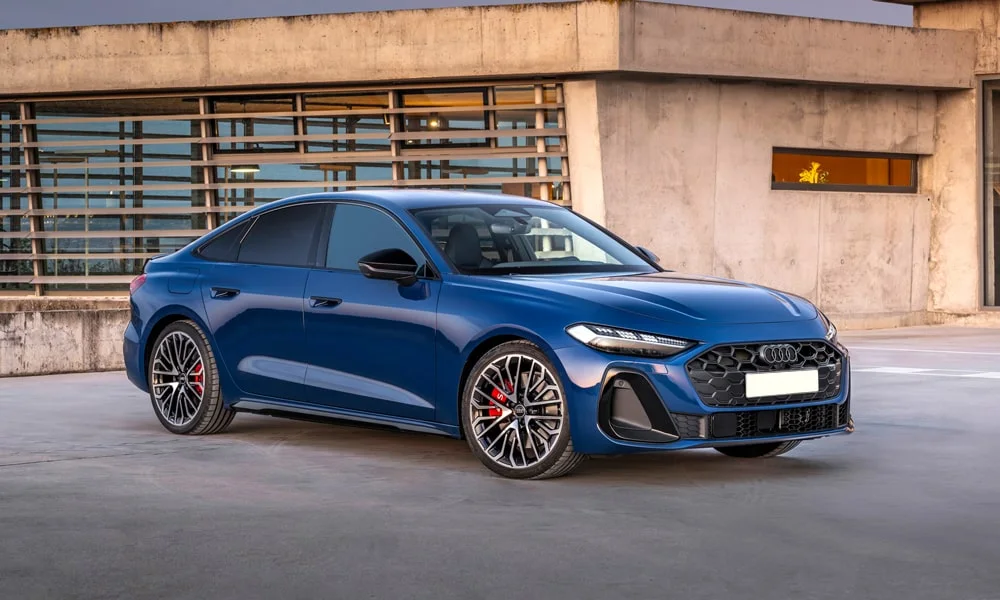 Фото Audi S5 Sportback (2024) — вид спереди, фото 6. Оптика, решётка и бампер — первое впечатление о модели Audi S5 Sportback (2024) — вид спереди, фото 6
