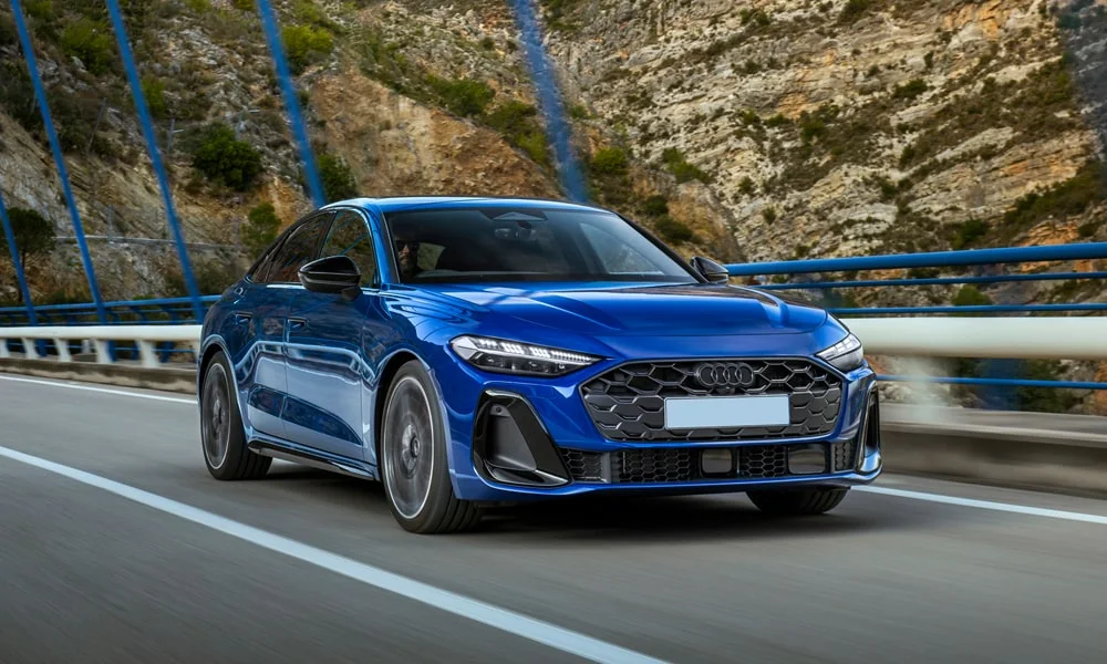 Фото Audi S5 Sportback (2024) — вид спереди, фото 7. Оптика, решётка и бампер — первое впечатление о модели Audi S5 Sportback (2024) — вид спереди, фото 7