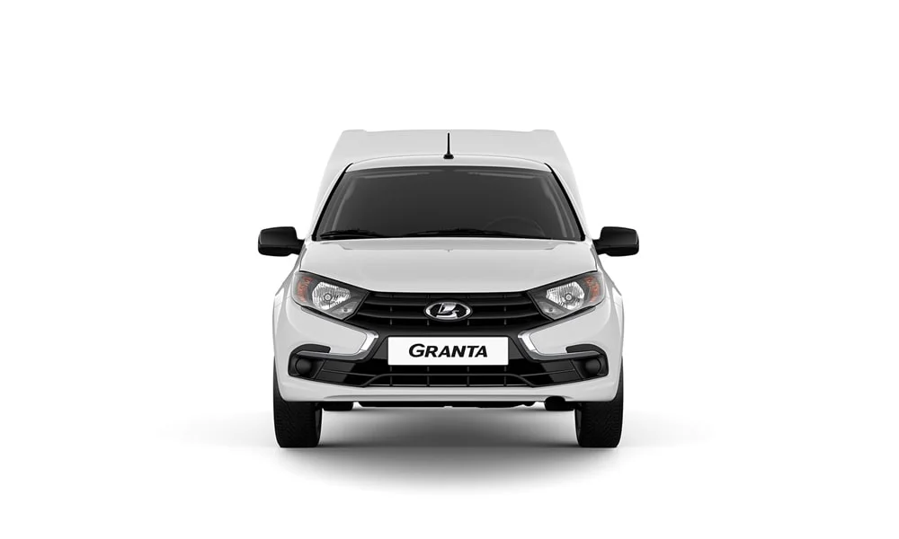 Фото LADA Granta Бортовая — вид спереди, фото 3. Анфас: пропорции капота, посадка кузова и графика ходовых огней. Рисунок ходовых огней — подпись модели, по нему её узнают в потоке LADA Granta Бортовая — вид спереди, фото 3