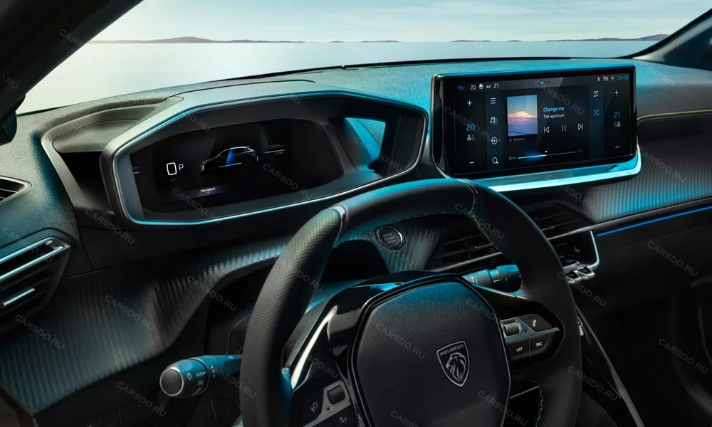 Фото Peugeot 208 — приборная панель. Скорость, запас хода и подсказки ассистентов перед глазами Peugeot 208 — приборная панель